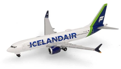 HERPA - Avion de ligne commercial – BOEING 737 Max 8 Icelandair green tail La... - Photo 1/4