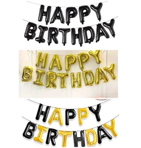 `16"Happy Birthday Foil Balloon Large Latex Letters Banner Bunting Party Decor - Picture 1 of 10