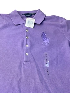 Polo Ralph Lauren deportivo para mujer púrpura talla pequeña delantero y trasero NUEVO - Imagen 1 de 5