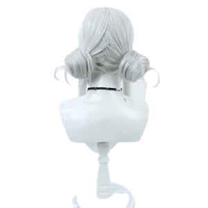 Nikke Goddess of Victory Silver Gray Buns Synthetic Hair Wigs Blanc Cosplay Wig - Picture 1 of 6