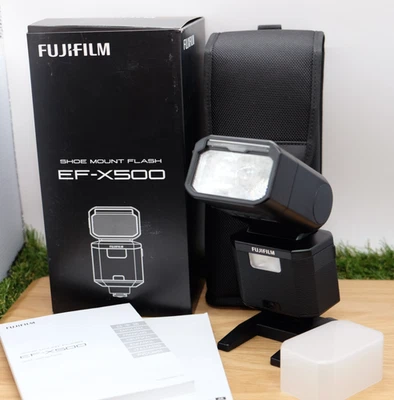 FUJIFILM EF-X500 Flash Clip on Shoe Black W/ Box From Japan [Near Mint] #1325 - Image 1 of 4