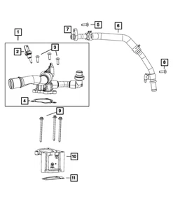 Genuine Mopar Thermostat And Housing 05048424AD - Picture 1 of 5