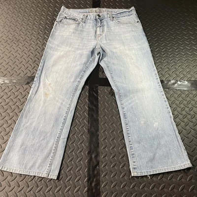 Jeans Old Navy Para Hombre 34x30 Lavado Claro Corte Bota Denim Envejecido Manchado Azul Foto 1 de 4
