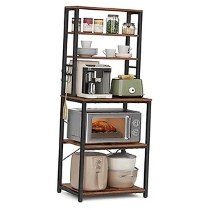 Coffee Bar, Baker’s Rack for 23.6"W Rustic Brown + Black NO Power Outlet - Picture 1 of 7