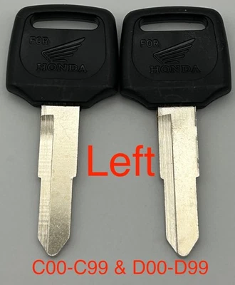 2 заготовки для ключей Honda Interstate VT1300CT Magna VF750 Nighthawk 250 750 RC51 Rebel - Изображение 1 из 4