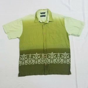 Nautica L Casual Button Down Shirt Short Sleeve Green Cotton - Picture 1 of 10