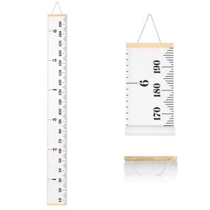 SUJAYU Growth Chart for Kids Canvas Height Chart Ruler Removable Wood Hanging - Picture 1 of 5