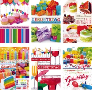 100 Glückwunschkarten zum Geburtstag Kunterbunt 1076 Geburtstagskarte Grußkarte - Picture 1 of 1