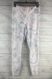 XPBX Pro Athletic Capri Leggings Medium Pastel Pink Blue White Floral Retro Yoga - Picture 1 of 12