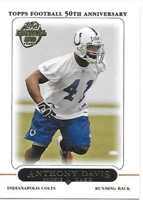 2005 Topps Football 50th Anniversary Anthony Davis Rookie Card Colts - Image 1 of 2