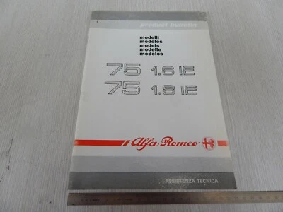 MANUALE ORIGINALE DATI TECNICI ALFA ROMEO 75 1.6 1.8 I.E. BOSCH MOTRONIC 1989 - Immagine 1 di 4
