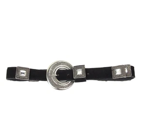 Cache Damen Gürtel schwarz modisch Kunstleder/Wildleder klein #6901 verziert - Bild 1 von 9