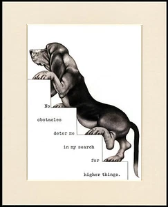BASSET HOUND COMIC DOG PRINT MOUNTED READY TO FRAME #10 - Picture 1 of 1