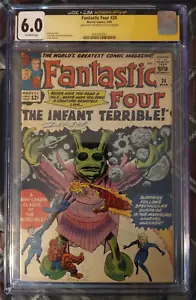 Fantastic Four #24 1964 CGC 6.0 SIGNED JSA SS Dick Ayers Gorgeous Case - Picture 1 of 2