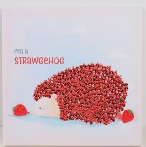 DIY Sequin Embroidery Kit – Cute Strawberry Hedgehog | Nursery Wall Art Craft - Picture 1 of 2