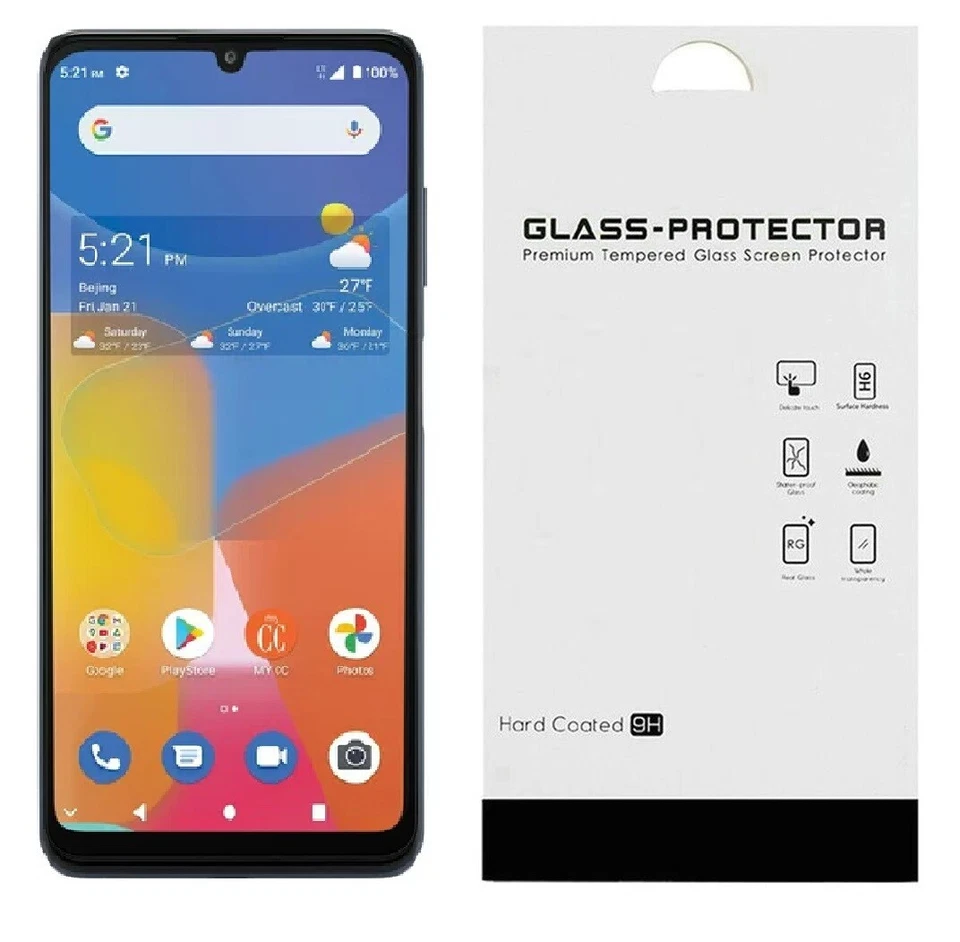 Paquete de 2 protectores de vidrio templado para Consumer Cellular ZTE ZMax 5G Z7540 Foto 1 de 1