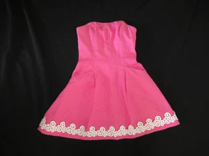 Lilly Pulitzer Dress size 00 Pink Strapless mini Blossom embossed w/pockets - Picture 1 of 9