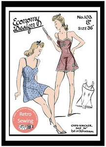 1940s Wartime Cami-Knickers  Reproduction Sewing Pattern  - Picture 1 of 1
