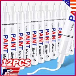 Lot White Permanent Waterproof Oil Based Paint Marker Car Tire Pen Metal Wood - Picture 1 of 5
