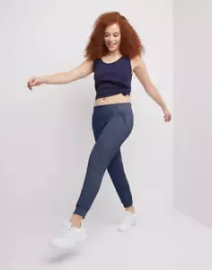Women's Hanes EcoSmart Fleece Joggers, 29", Navy Heather, 2XL - Picture 1 of 5
