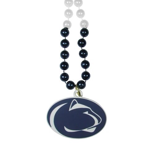 Penn State Nittany Lions Mardi Gras Beads Necklace w/ Team Logo - NCAA Cover