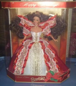 Barbie 1997 Happy Holidays Puppe Special Edition brünett Mattel 17832 NRFB - Bild 1 von 7