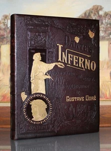 GUSTAVE DORE/DANTE'S INFERNO/GOD/HELL/DEVIL/ Scarce Leather Fine Binding Folio - Bild 1 von 19