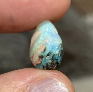 3.6ct 14.5x9.5x4.8mm Australian Boulder Crystal Pipe Opal Teardrop Cabochon Gem - Picture 1 of 9