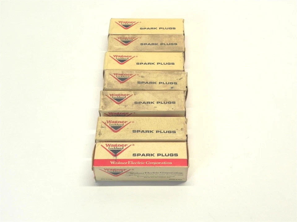 VINTAGE WAGNER BRANDED SPARK PLUGS BOX OF 7 WAGNER #167 LIGHT SURFACE RUST NOS  — 第 1/4 张图片