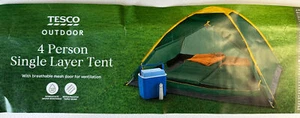 4 person single layer tent Tesco - Picture 1 of 4