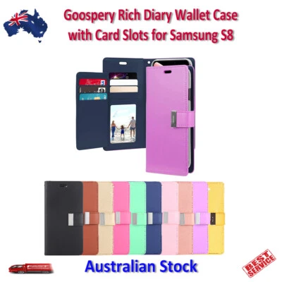 Mercury Goospery Rich Diary Wallet Case with Card Slots for Samsung Galaxy S8 - Image 1 of 4