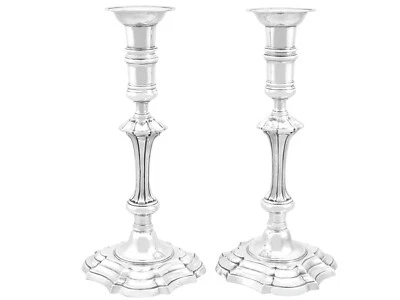 Антикварные ирландские подсвечники из чистого серебра - Изображение 1 из 4