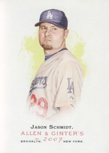 2007 Topps Allen & Ginter Baseball #130 Jason Schmidt SP Los Angeles Dodgers
