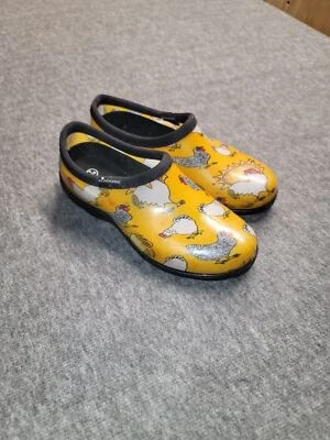 Zapatos cortos de lluvia/jardín con estampado de pollo amarillo soleado Sloggers talla 6 Foto 1 de 4