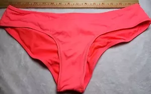 Victoria's Secret Bikini Parte Inferior de Natación Neón Coral Rosa Acanalado Espalda Med - Imagen 1 de 10