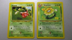 Hoppip 61/111 Skiploom 49/111 Neo Genesis 2 Pokemon Card WOTC LP Nice - Picture 1 of 2