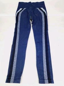 Spanx Leggings Damen Medium Look At Me Now Seamless Track Stripe Navy Neu Blau - Bild 1 von 6