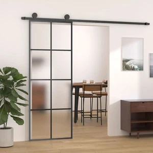 Sliding Door with Hardware Set 76x205 Glass&Aluminium J4B5 - Picture 1 of 9