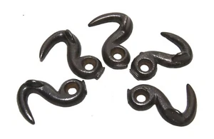 5 VINTAGE CAST IRON SWING HOOK LATCHES - Picture 1 of 3