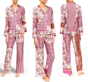 Everyday Ritual Allison Angela Patchwork Pajama Set 55% cotton, 45% silk Sz M - Picture 1 of 12