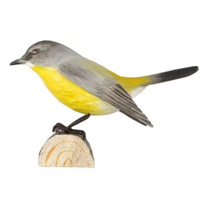 WILDLIFE GARDEN Hand Carved DecoBird | Yellow Eastern Robin - Picture 1 of 3