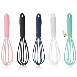 5 Pcs Silicone Whisk for Cooking Beating Stirring Non-Stick Dough Whisk - Picture 1 of 8