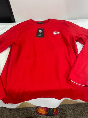 Kansas City Chiefs Nike Pullover Sweater New Red On Field Apparel Dri Fit Large Cover