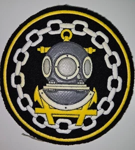 RUSSIAN FEDERAL POLICE DIVER GRAY HELMET WITH GOLD ANCHOR PATCH - Picture 1 of 2