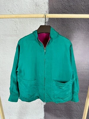 Kenzo Paris vintage green pink silk reversible hooded jacket - Image 1 of 4