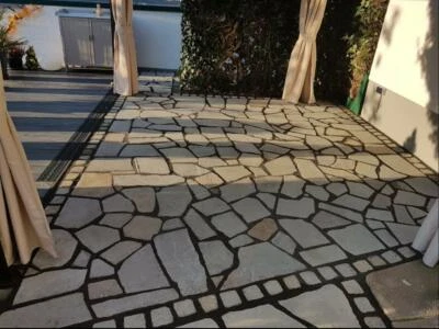 Terrassenplatten Sandsteine Natursteine Sandsteinplatten Antik Grau 3-4cm 5m² - Bild 1 von 3