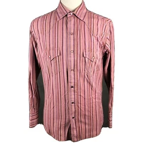 Rancho Estancia Cowboy Rodeo Button Up Shirt Medium Pearl Snaps Western Rancher - Picture 1 of 7