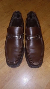 Salvatore Ferragamo Seitenteil Halbschuhe elegante Schuhe Herren Größe 9,5 braun Leder - Bild 1 von 8