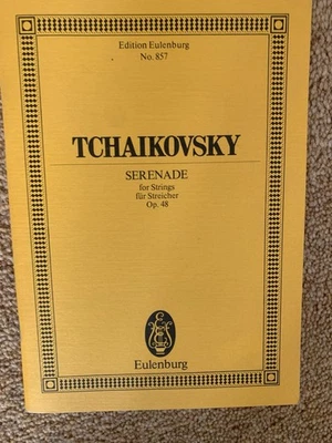 No.857 TCHAIKOVSKY Serenade for Strings Op48 - Edition EULENBURG Orchestra Score - Image 1 of 3