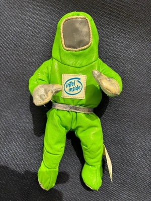 Vintage Intel Inside People Plush Toy 1997 Green Space guy - Image 1 of 4